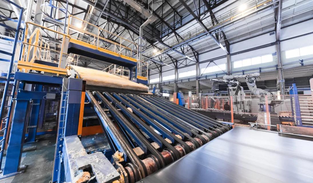 Rolling mill processing hot steel